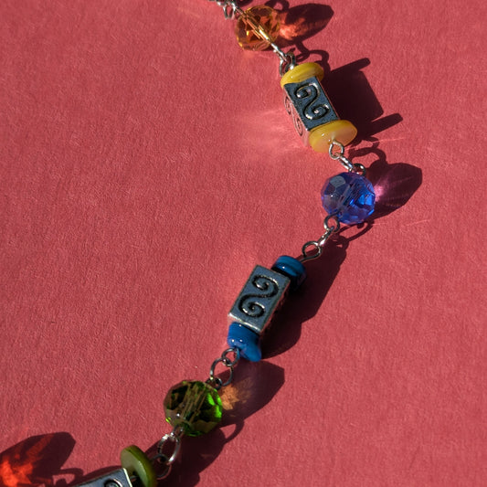 rainbow beaded necklace 🌈₊˚⊹