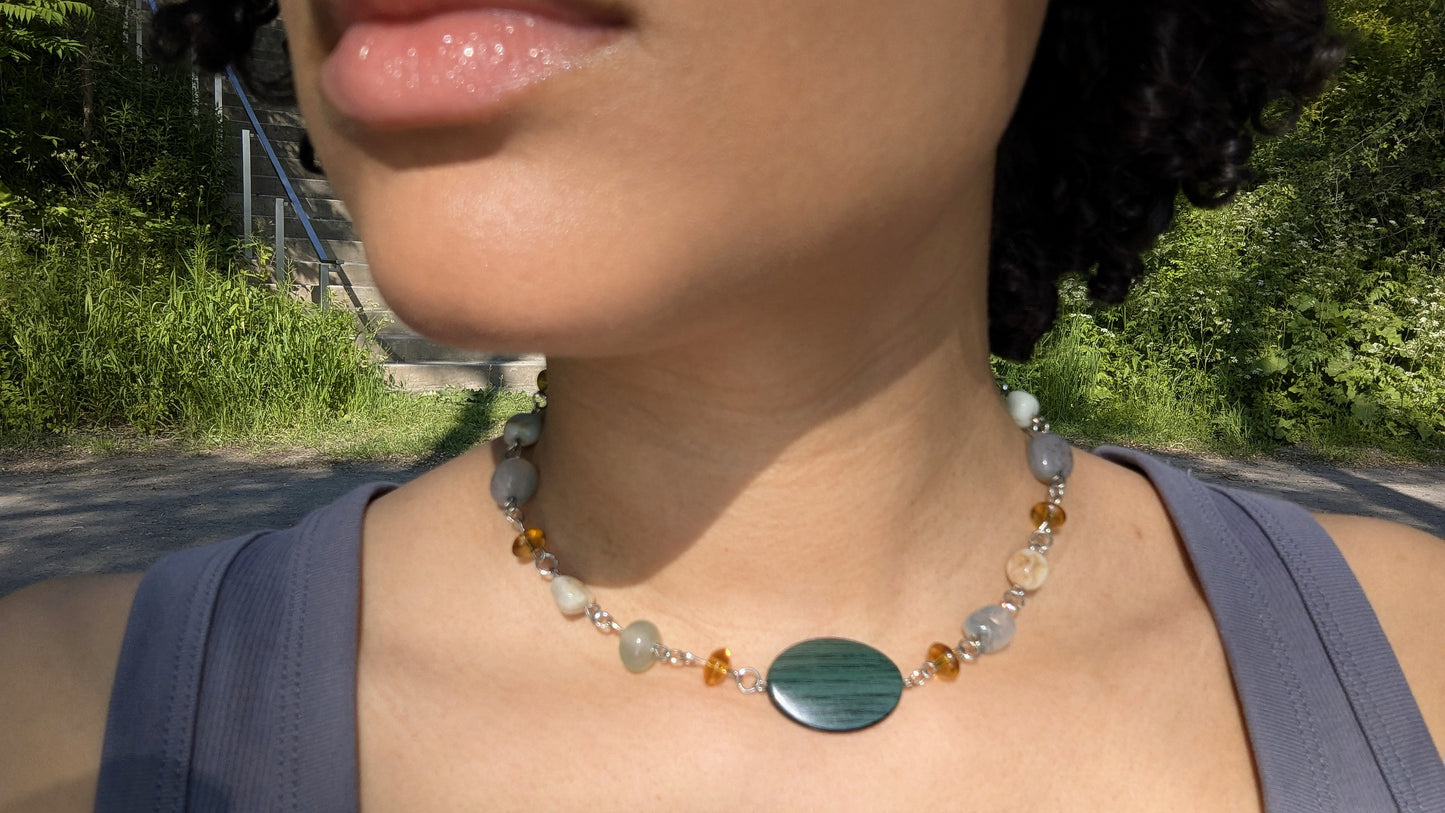 earth's tones beaded necklace ⛰︎⋆☀︎。༄