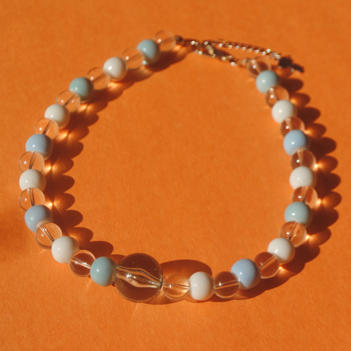 blue bubbles beaded necklace ｡˚○
