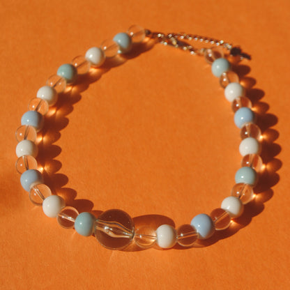 blue bubbles beaded necklace ｡˚○