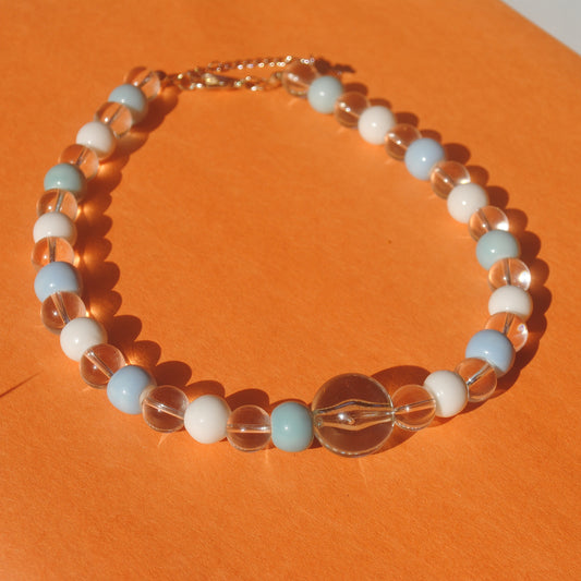 blue bubbles beaded necklace ｡˚○