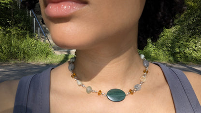 earth's tones beaded necklace ⛰︎⋆☀︎｡༄