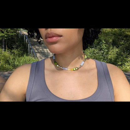 green fish beaded necklace 𓆝 𓆟 𓆞